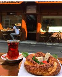 Simit , White Cheese and Black Turkish Teas 